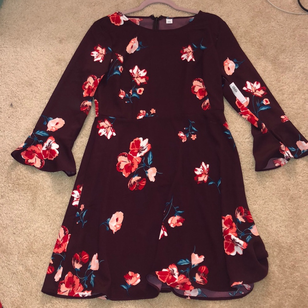 Maroon Floral Dress from Old Navy